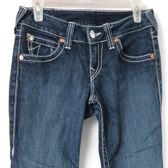 True Religion Hi-Rise Bootcut Jeans 28 Made in USA Vintage 2006 Dark Wash - Picture 4 of 13